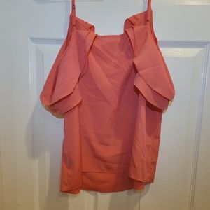 Express Bar III Cold Shoulder Tank Top Blouse Coral